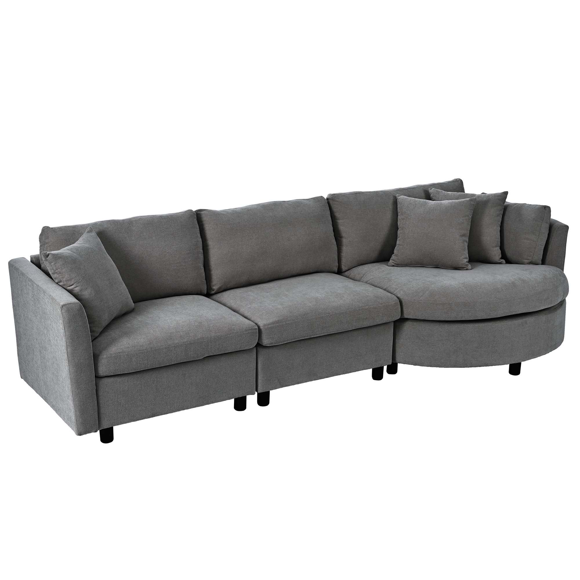 Latitude Run 3 Indoor Cushioned Combination Sofas With 3 Pillows And